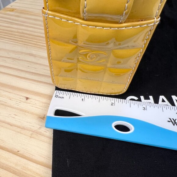 Chanel Pre-owned Patent Leather Mini Bag In Yellow with dust bag Made in France - Picture 8 of 16